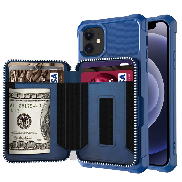 Custodia portafoglio in pelle PU con cerniera per iPhone 12 mini