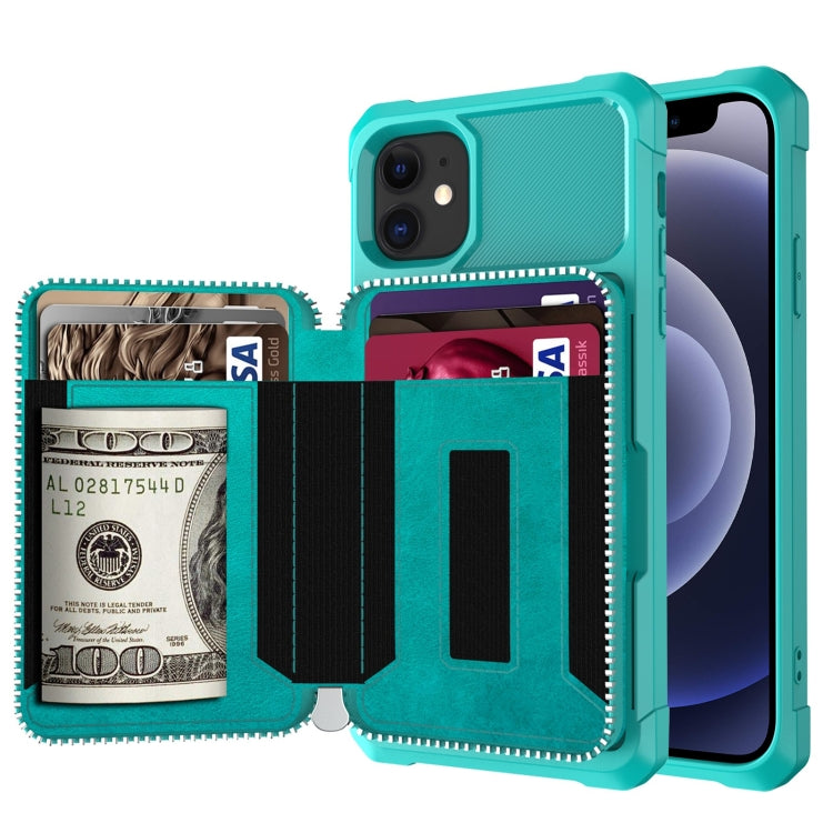Custodia portafoglio in pelle PU con cerniera per iPhone 12 mini