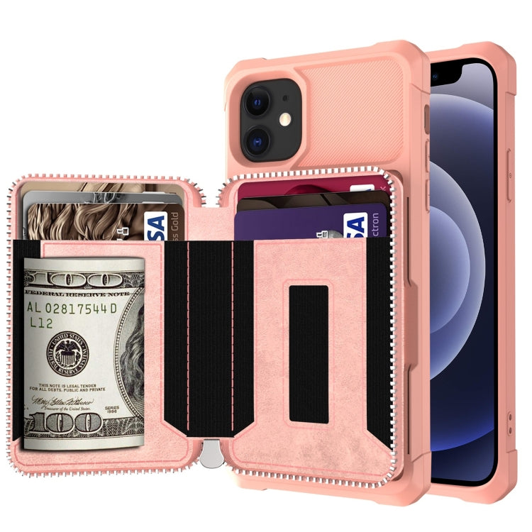 Custodia portafoglio in pelle PU con cerniera per iPhone 12 mini