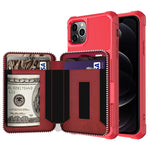Custodia portafoglio in pelle PU con cerniera per iPhone 12 mini