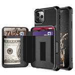 Custodia portafoglio in pelle PU con cerniera per iPhone 12 mini