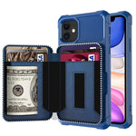 Custodia portafoglio in PU con cerniera per iPhone Plus