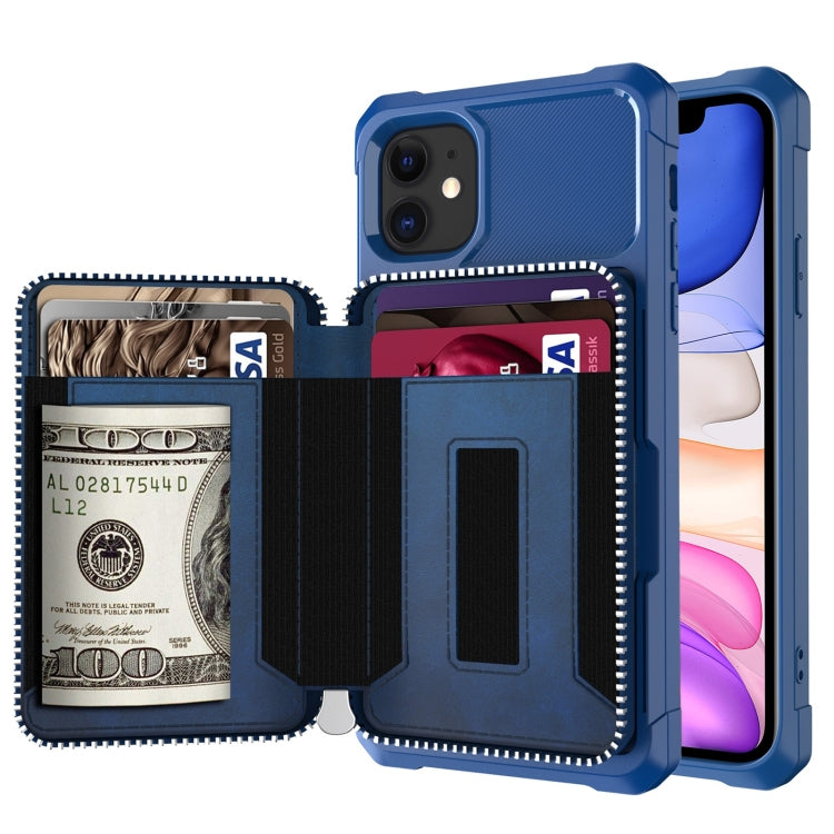 Custodia portafoglio in PU con cerniera per iPhone Plus