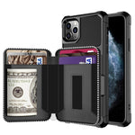 Custodia portafoglio in pelle PU con cerniera per iPhone 12 mini