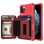 Custodia portafoglio in pelle PU con cerniera per iPhone 12 mini