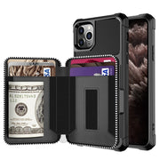 Custodia posteriore in PU per portafoglio con cerniera, For iPhone 11 Pro Max, For iPhone XR, For iPhone XS Max, For iPhone SE 2022 / SE 2020 / 7 / 8 / 6 / 6s