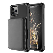 Custodia posteriore in PU per portafoglio con cerniera, For iPhone 11 Pro Max, For iPhone XR, For iPhone XS Max, For iPhone SE 2022 / SE 2020 / 7 / 8 / 6 / 6s