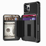 Custodia portafoglio in PU con cerniera per iPhone SE e 6-8