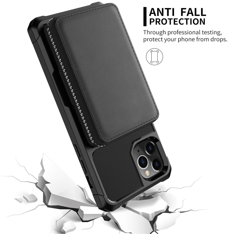 Custodia portafoglio in PU con cerniera per iPhone SE e 6-8