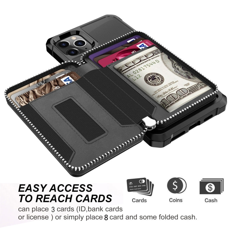 Custodia portafoglio in PU con cerniera per iPhone SE e 6-8