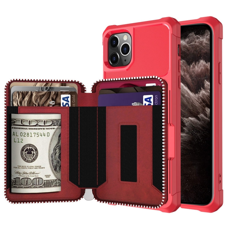 Custodia portafoglio in PU con cerniera per iPhone SE e 6-8