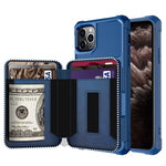 Custodia portafoglio in PU con cerniera per iPhone SE e 6-8