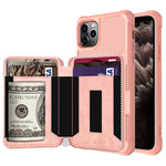 Custodia portafoglio in PU con cerniera per iPhone SE e 6-8