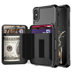 Custodia portafoglio in PU con cerniera per iPhone SE e 6-8