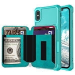 Custodia portafoglio in PU con cerniera per iPhone SE e 6-8