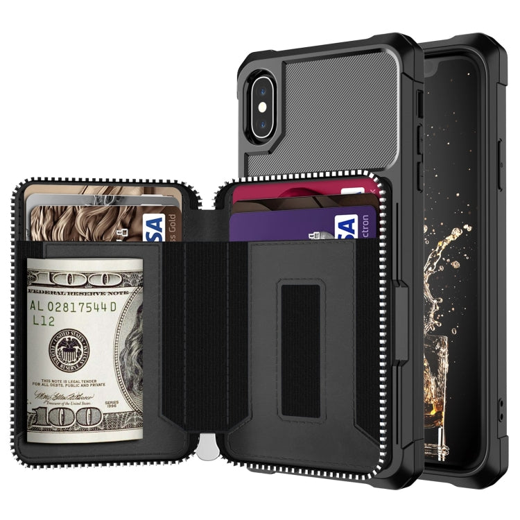 Custodia portafoglio in PU con cerniera per iPhone SE e 6-8