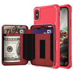 Custodia portafoglio in PU con cerniera per iPhone SE e 6-8