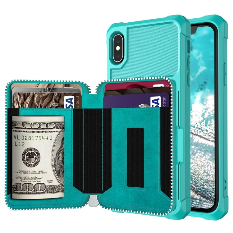 Custodia portafoglio in PU con cerniera per iPhone SE e 6-8