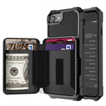 Custodia portafoglio in PU con cerniera per iPhone SE e 6-8