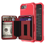 Custodia portafoglio in PU con cerniera per iPhone SE e 6-8