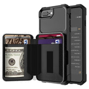 Custodia posteriore in PU per portafoglio con cerniera, For iPhone 7 Plus / 8 Plus / 6 Plus, For iPhone 11, For iPhone X / XS