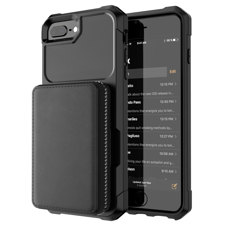 Custodia portafoglio in PU con cerniera per iPhone Plus