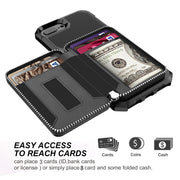Custodia posteriore in PU per portafoglio con cerniera, For iPhone 7 Plus / 8 Plus / 6 Plus, For iPhone 11, For iPhone X / XS