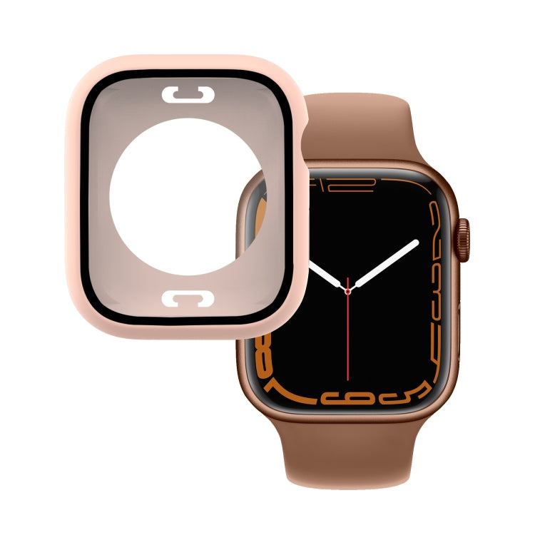 PC + custodia per orologio impermeabile con pellicola in vetro temperato con coperchio inferiore per Apple Watch Series, 9 / 8 / 7 41mm, 9 / 8 / 7 45mm