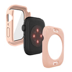 PC + custodia per orologio impermeabile con pellicola in vetro temperato con coperchio inferiore per Apple Watch Series, 9 / 8 / 7 41mm, 9 / 8 / 7 45mm