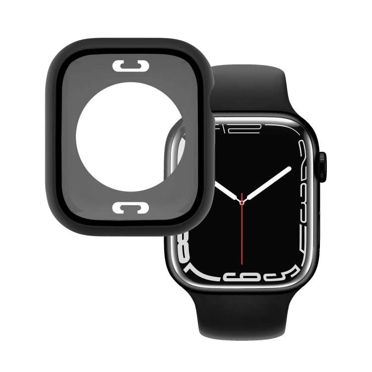 PC + custodia per orologio impermeabile con pellicola in vetro temperato con coperchio inferiore per Apple Watch Series, 9 / 8 / 7 41mm, 9 / 8 / 7 45mm