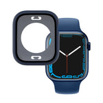 PC + custodia per orologio impermeabile con pellicola in vetro temperato con coperchio inferiore per Apple Watch Series, 9 / 8 / 7 41mm, 9 / 8 / 7 45mm