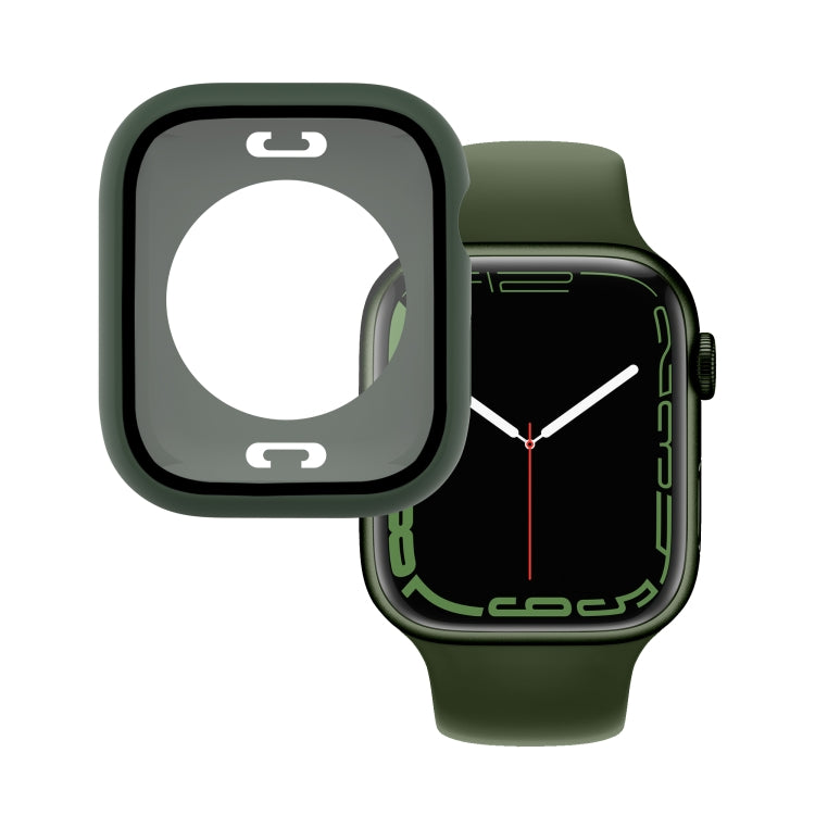 PC + custodia per orologio impermeabile con pellicola in vetro temperato con coperchio inferiore per Apple Watch Series, 9 / 8 / 7 41mm, 9 / 8 / 7 45mm