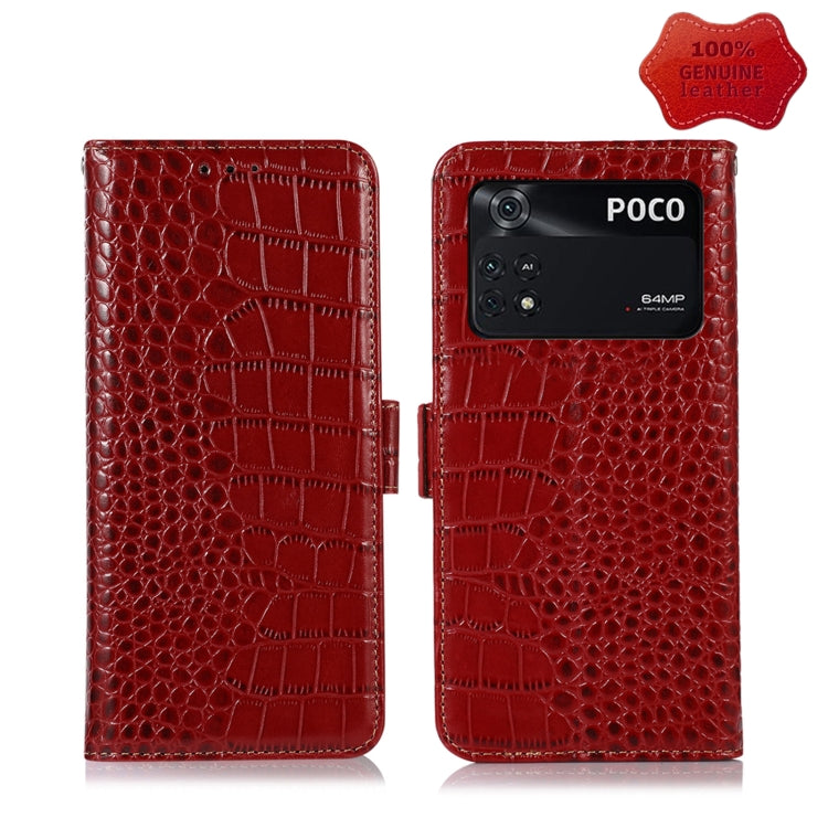 Custodia per telefono in pelle di vacchetta di coccodrillo, For Xiaomi Redmi Note 11E / 10 5G, For Xiaomi Poco M4 Pro 4G, For Xiaomi Poco X4 Pro 5G