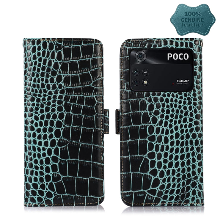 Custodia per telefono in pelle di vacchetta di coccodrillo, For Xiaomi Redmi Note 11E / 10 5G, For Xiaomi Poco M4 Pro 4G, For Xiaomi Poco X4 Pro 5G