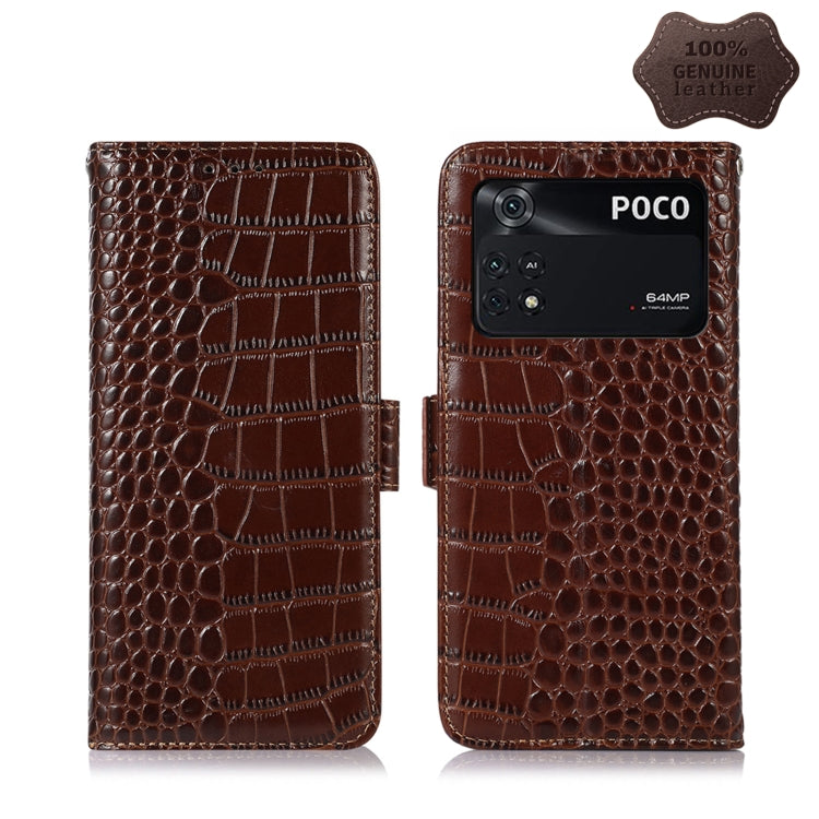 Custodia per telefono in pelle di vacchetta di coccodrillo, For Xiaomi Redmi Note 11E / 10 5G, For Xiaomi Poco M4 Pro 4G, For Xiaomi Poco X4 Pro 5G