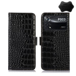 Custodia per telefono in pelle di vacchetta di coccodrillo, For Xiaomi Redmi Note 11E / 10 5G, For Xiaomi Poco M4 Pro 4G, For Xiaomi Poco X4 Pro 5G
