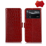 Custodia per telefono in pelle di vacchetta di coccodrillo, For Xiaomi Redmi Note 11E / 10 5G, For Xiaomi Poco M4 Pro 4G, For Xiaomi Poco X4 Pro 5G