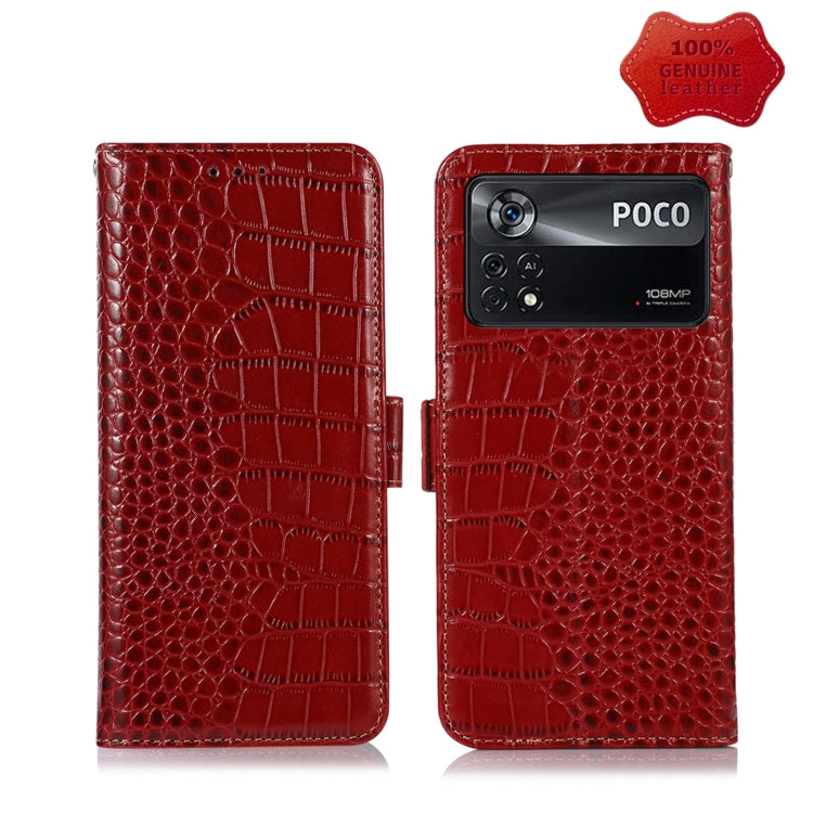 Custodia per telefono in pelle di vacchetta di coccodrillo, For Xiaomi Redmi Note 11E / 10 5G, For Xiaomi Poco M4 Pro 4G, For Xiaomi Poco X4 Pro 5G