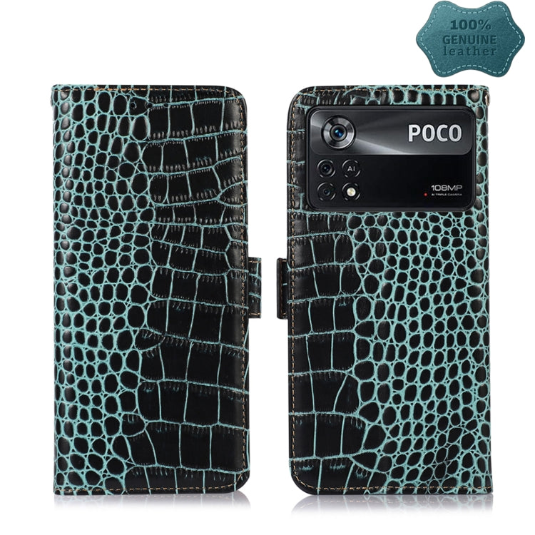 Custodia per telefono in pelle di vacchetta di coccodrillo, For Xiaomi Redmi Note 11E / 10 5G, For Xiaomi Poco M4 Pro 4G, For Xiaomi Poco X4 Pro 5G
