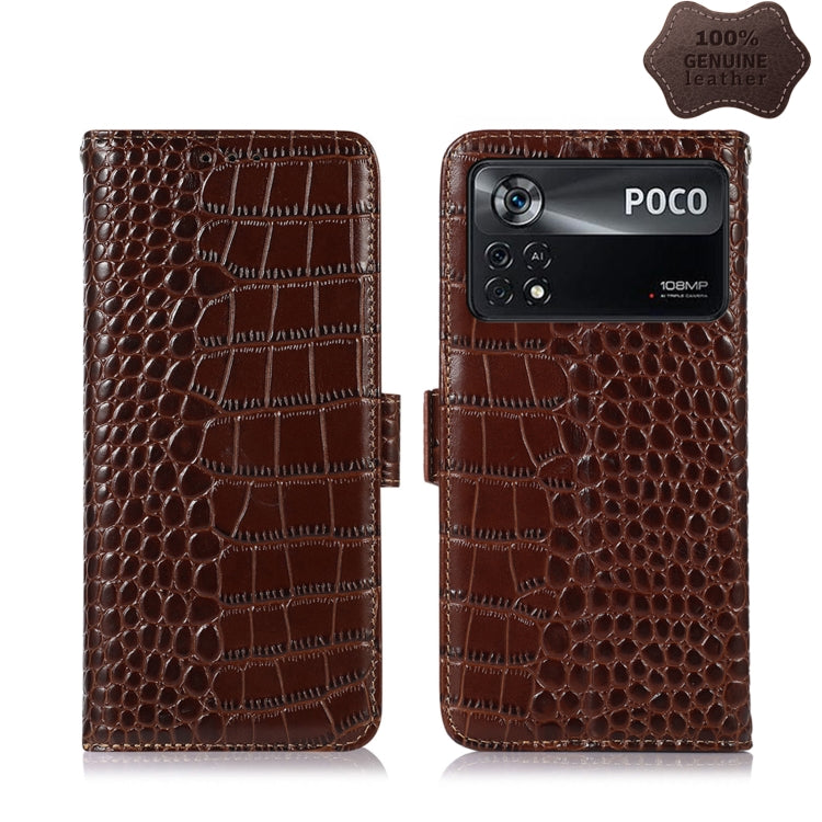 Custodia per telefono in pelle di vacchetta di coccodrillo, For Xiaomi Redmi Note 11E / 10 5G, For Xiaomi Poco M4 Pro 4G, For Xiaomi Poco X4 Pro 5G