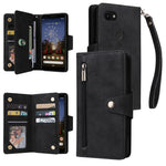 Rivetto Fibbia 9 carte Custodia per telefono in pelle a tre pieghe, For Google Pixel 3A, For Google Pixel 3A XL, For Google Pixel 4, For Google Pixel 4A 4G