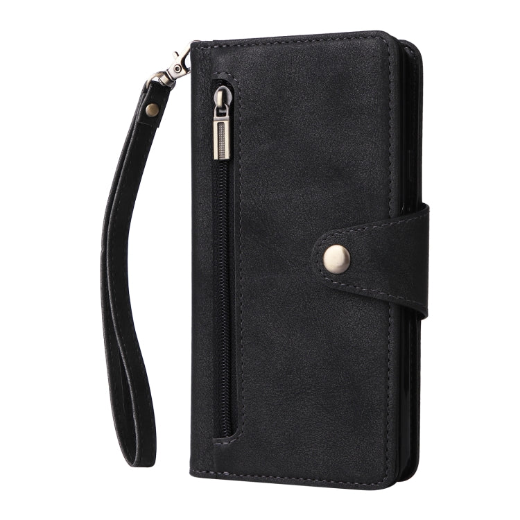 Rivetto Fibbia 9 carte Custodia per telefono in pelle a tre pieghe, For Google Pixel 3A, For Google Pixel 3A XL, For Google Pixel 4, For Google Pixel 4A 4G
