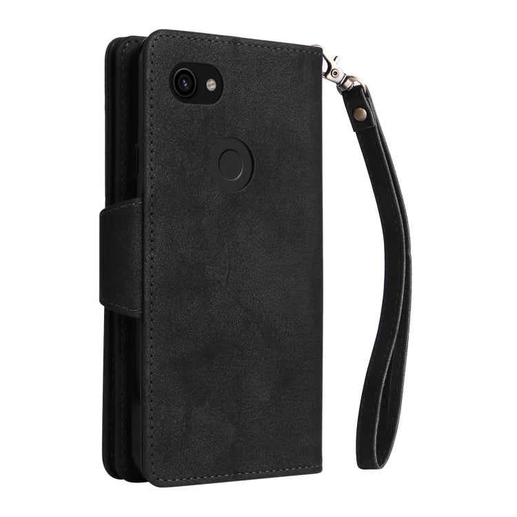 Rivetto Fibbia 9 carte Custodia per telefono in pelle a tre pieghe, For Google Pixel 3A, For Google Pixel 3A XL, For Google Pixel 4, For Google Pixel 4A 4G