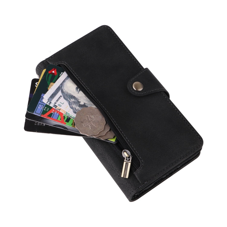 Rivetto Fibbia 9 carte Custodia per telefono in pelle a tre pieghe, For Google Pixel 3A, For Google Pixel 3A XL, For Google Pixel 4, For Google Pixel 4A 4G