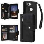 Rivetto Fibbia 9 carte Custodia per telefono in pelle a tre pieghe, For Google Pixel 3A, For Google Pixel 3A XL, For Google Pixel 4, For Google Pixel 4A 4G