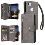 Rivetto Fibbia 9 carte Custodia per telefono in pelle a tre pieghe, For Google Pixel 3A, For Google Pixel 3A XL, For Google Pixel 4, For Google Pixel 4A 4G