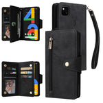 Rivetto Fibbia 9 carte Custodia per telefono in pelle a tre pieghe, For Google Pixel 3A, For Google Pixel 3A XL, For Google Pixel 4, For Google Pixel 4A 4G