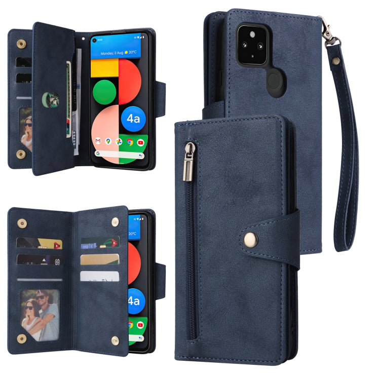 Rivetto Fibbia 9 carte Custodia per telefono in pelle a tre pieghe, For Google Pixel 4A 5G, For Google Pixel 4 XL, For Google Pixel 6, For Google Pixel 6 Pro