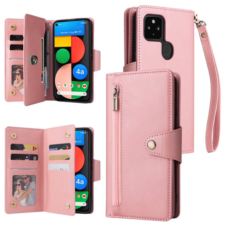 Rivetto Fibbia 9 carte Custodia per telefono in pelle a tre pieghe, For Google Pixel 4A 5G, For Google Pixel 4 XL, For Google Pixel 6, For Google Pixel 6 Pro