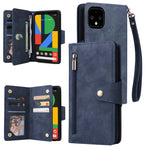 Rivetto Fibbia 9 carte Custodia per telefono in pelle a tre pieghe, For Google Pixel 4A 5G, For Google Pixel 4 XL, For Google Pixel 6, For Google Pixel 6 Pro